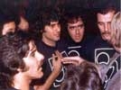 Uri Geller with Geraldo Rivera at a celebrity charity basketball match in New York