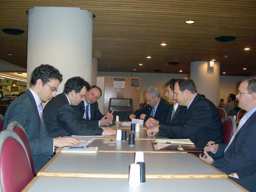 Washington DC, State Department 2006. From L to R Josh Kirshner Legislative Fellow for Senator Hillary Rodham Clinton	and Andrew J. Shapiro Senior Defence and Foreign Policy Advisor for Senator Hillary Rodham.